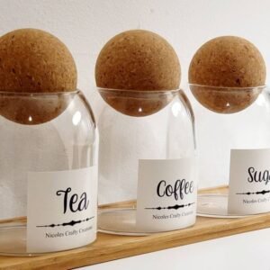 Cork Ball Glass Storage Jar With Personalised Label