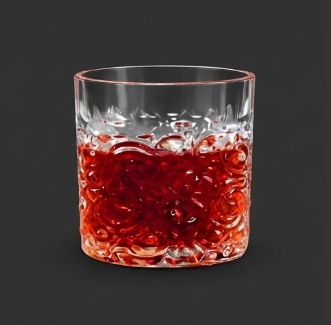 Textured Cocktail Glass – 250 ml (Ruby Red)